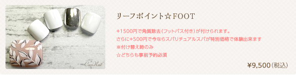 リーフポイント☆FOOT　¥9,500（税込）