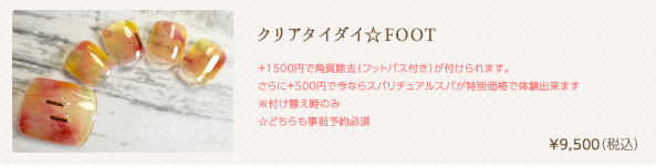 クリアタイダイ☆FOOT　¥9,500（税込）